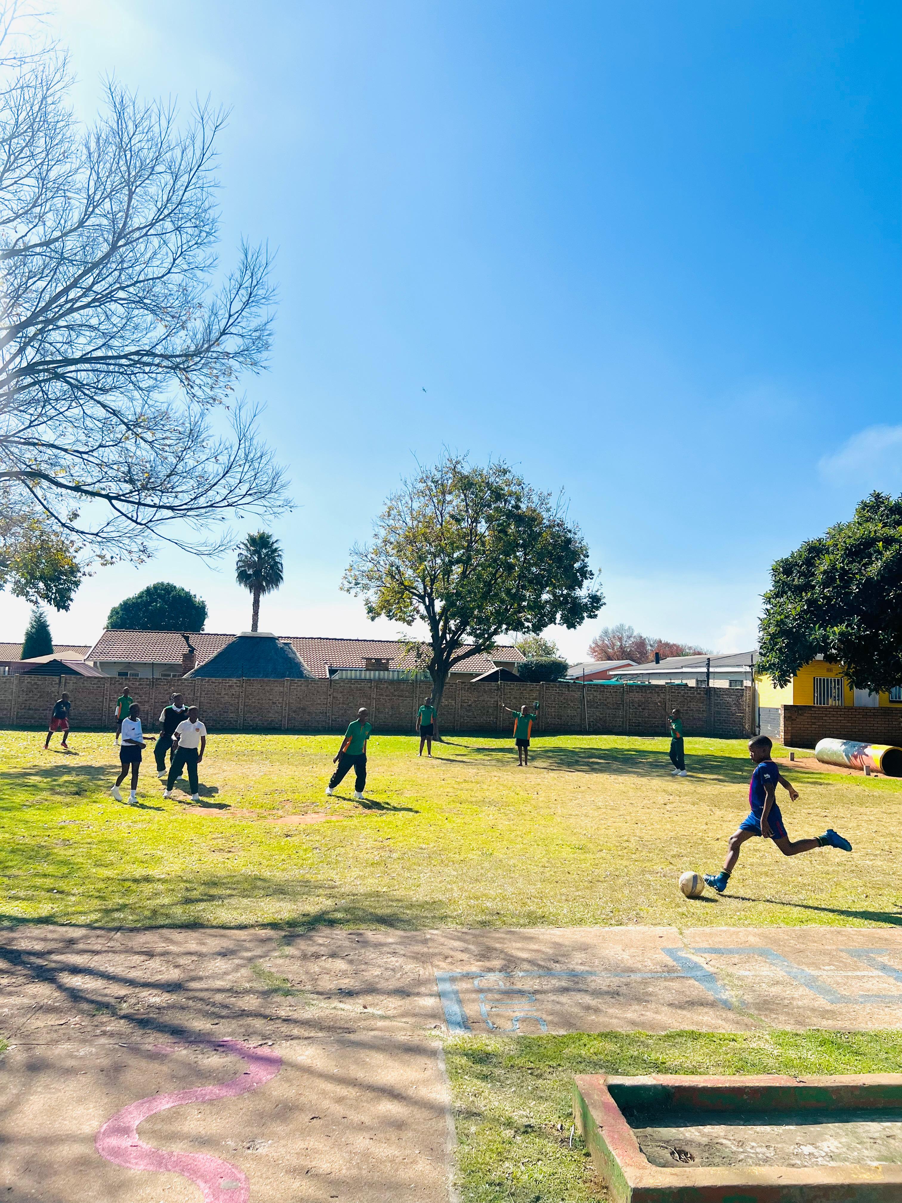 Soccer practice in session